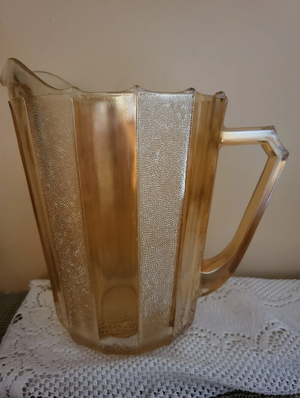 Jeanette Glass 8 X 9 Inch Ired. Paneled Pitcher Serveware
